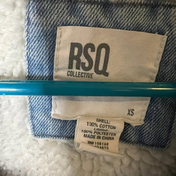 RSQ Sherpa Lined Light Wash Denim Jacket - Men's M - Picture 6 of 7